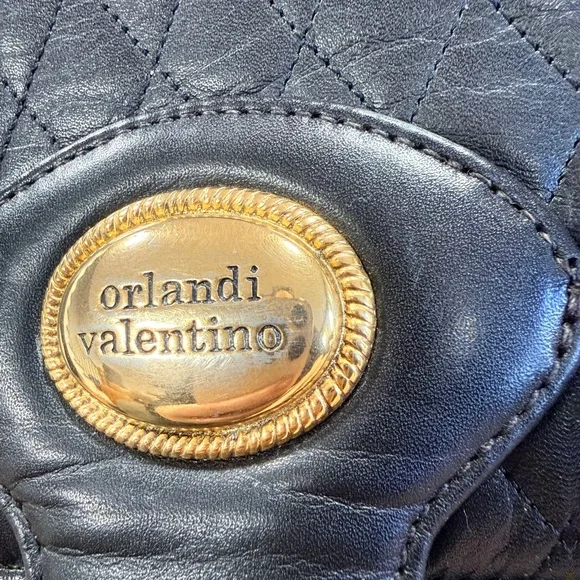 Valentino Orlandi Black Quilted Leather Top Handle Handbag - Picture 7 of 10